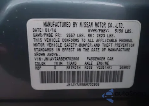 2014 Infiniti Q50 Hybrid Sport z USA, uszkodzony, nr VIN JN1AV7AR8EM702906